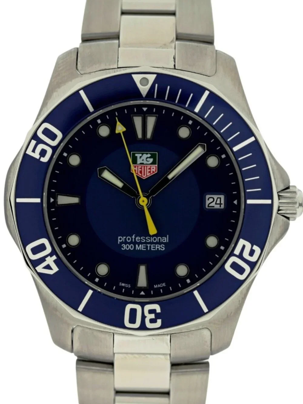 Men's 39mm Tag Heuer Aquaracer 300M Blue Dial Swiss Made SS Watch! Ref: WAB1112!